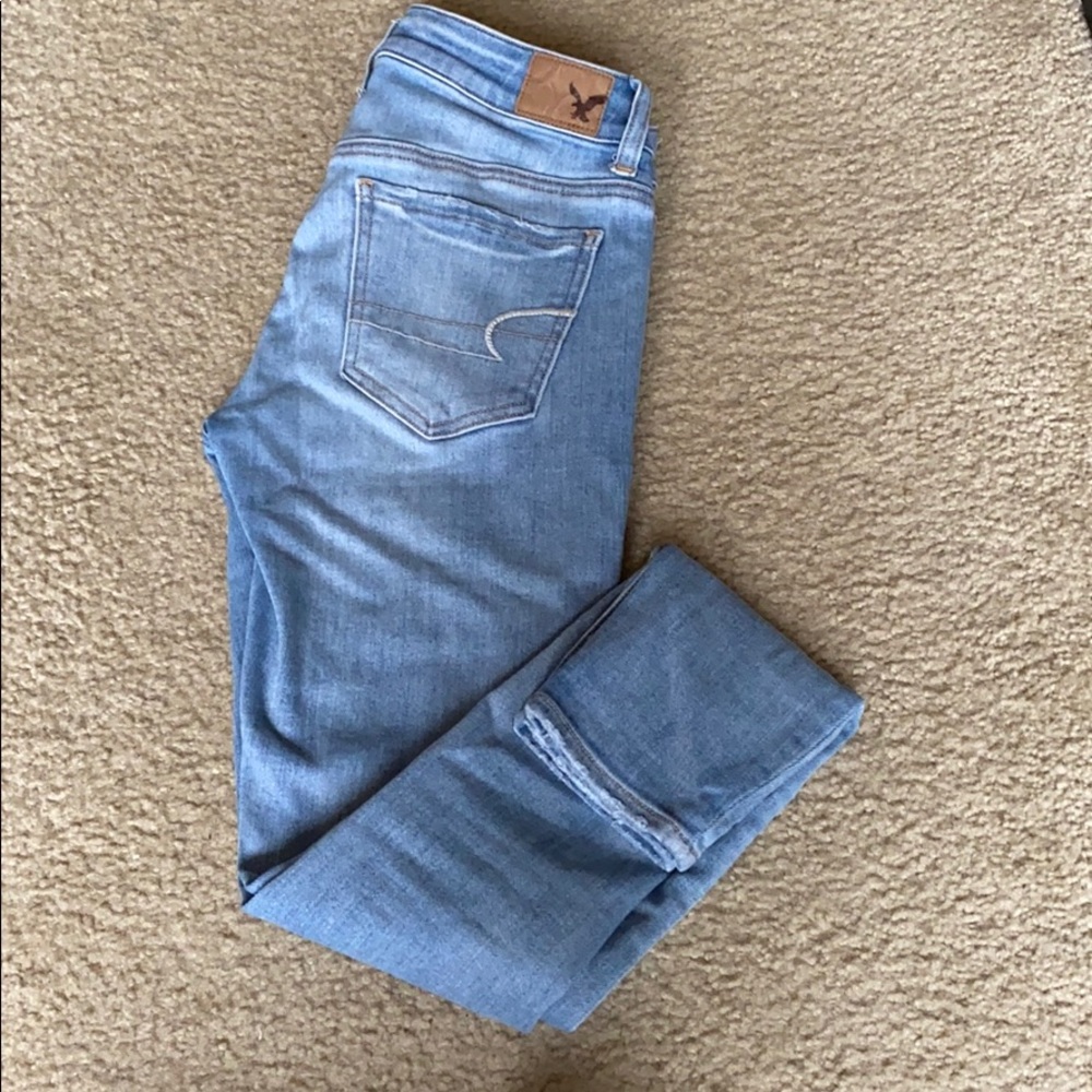 American Eagle stretch light wash jeggings